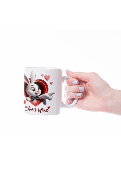 Beramussa 1 Mug with a Rabbit in Love Figure – Couple Design with a Heart – G...