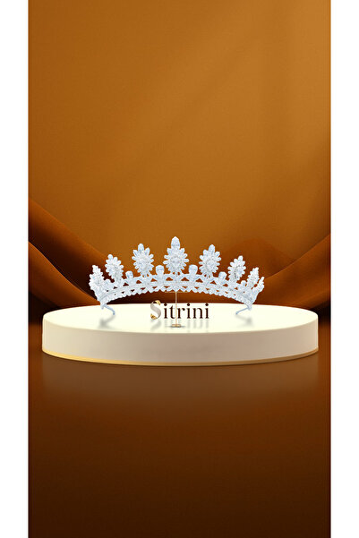 sitrini تاج زفاف سولاريا مرصع بأحجار الزركون تاج الزفاف