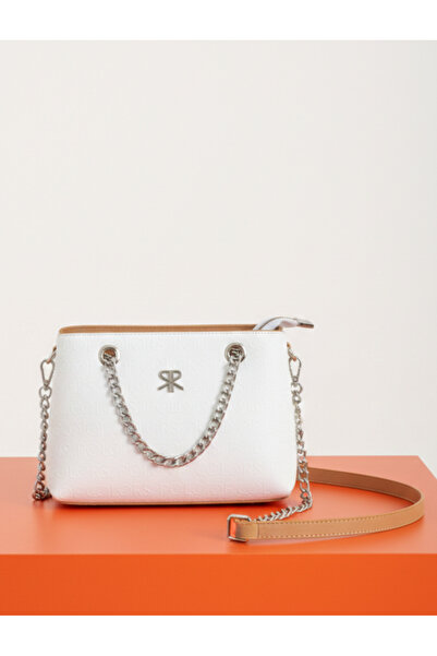 H&D COLLECTİON Polo Of Colors Women's White 4-Compartment Shoulder and Crossb...