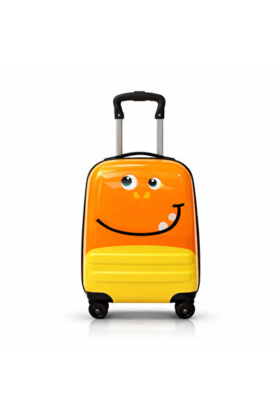 Kairos Smiley Orange Fun & Travel Yellow Suitcase, Durable, Lightweight, Spac...