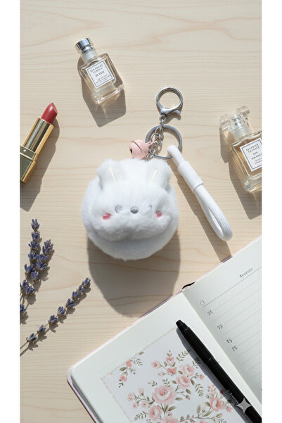 Şirin Дзеркальний плюшевий кролик-брелок - двостороннє дзеркало для макіяжу т...