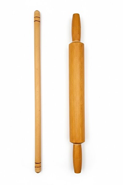 UNDHOME Ağaç Gürgen Merdane Oklava Seti Doğal Ahşap Gözleme Baklava 2 Li Hamu...