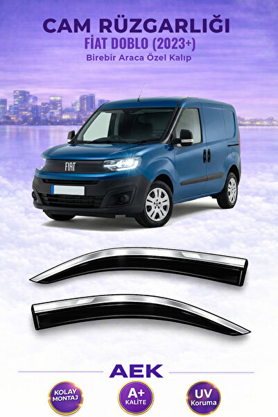 AEK Modern FİAT DOBLO 2023+ ARACA ÖZEL ÇELİK KROMLU CAM RÜZGARLIĞI 2'Lİ A+