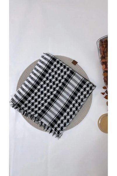 IstanbulSyleModa شال قطني أبيض 100×100 سم