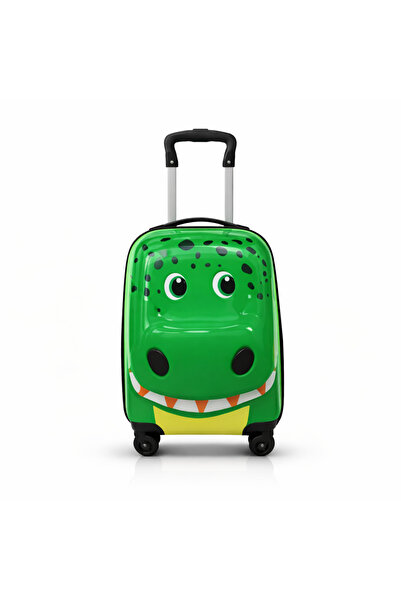 Kairos Crocodile Fun & Travel Green Suitcase, Durable, Lightweight, Spacious,...