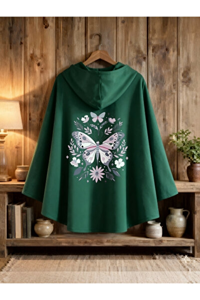 ship master Green Women's Hooded Poncho Cape – Premium Stylish Standard Size