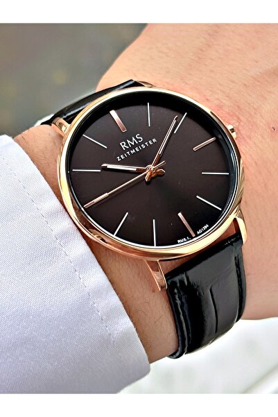 Romanson Special Design Black Color Leather Cord Steel Case Men Wristwatch 13...