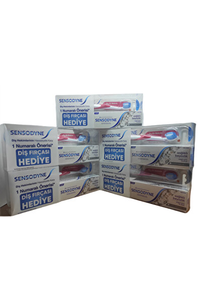 Sensodyne معجون أسنان هيلث وايت 50 مل + فرشاة للعناية باللثة ناعمة مجموعة من ...