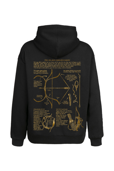 Gadali Unisex Oversize Geleneksel Türk Okçuluğu Zihgir-Yay Baskılı Sweatshirt...