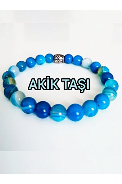 SEVER DOĞAL TAŞ Agate Stone 8 mm Natural Bracelet