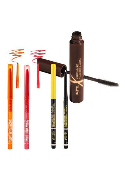 Pastel x Arzu Sabancı Maskara + Suya Dayanıklı Göz Kalemi 409 ve 407 + Elite ...