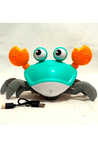 Pufline Şirin Yengeç Sesli Müzikli Ve Işıklı Oyuncak USB Şarj Özelligi