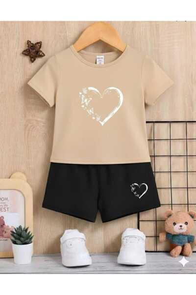 Nice Clothes Children's Tracksuit Set Hooded Unisex Butterfly Heart Print