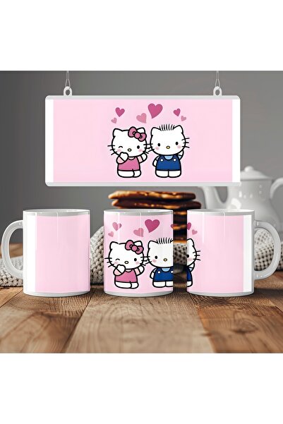 Beramussa Aşık Hello Kitty Figürlü 1 Adet Kupa Bardak – Sevimli Karakter Çift...
