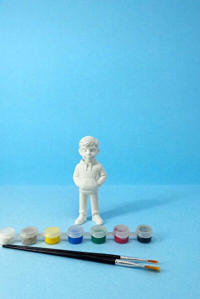 NOVATECH İNOVASYON Erkek Çocuk Figürlü Boyama Seti / 7 Renk - 2 Fırça / Sevgi...