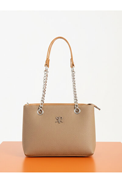 H&D COLLECTİON Polo Of Colors Women's Mink 4-Compartment Shoulder and Crossbo...