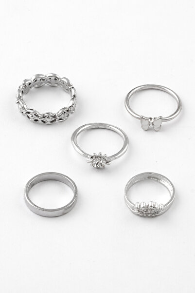 Sortie Aksesuar Kelebek Güneş ve Burgu Figürlü 5'li Kombin Yüzük Seti