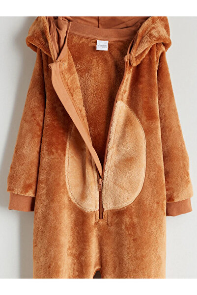 LC Waikiki Brown Plush Eared Boy's Jumpsuit