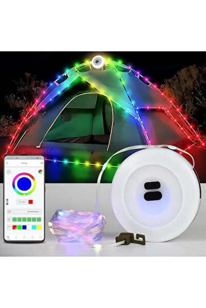 Miti Lampă de camping LED 2 în 1, RGB, impermeabilă, încărcare USB