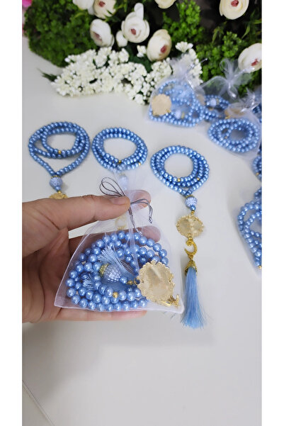 Hediye Atölyem 20 Pieces of Tulle Pouch Pearl Prayer Beads