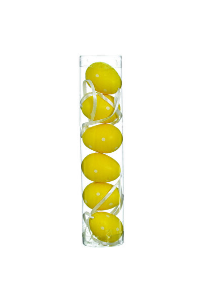 Other Set of 6 yellow hanging eggs for Easter decoration