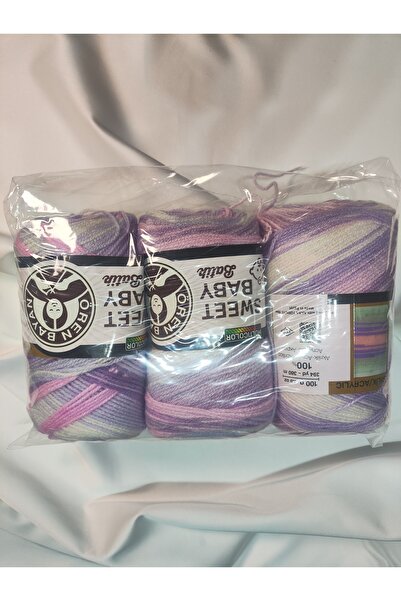 Ören Bayan SWEET BABY BATİK Ebruli El Örgü İpi (3 Adet) - Renk: 332