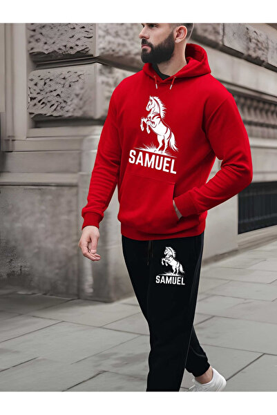 ibibik moda Sweatshirt Sweatpants Jogger Samual Printed Tracksuit Set Hooded