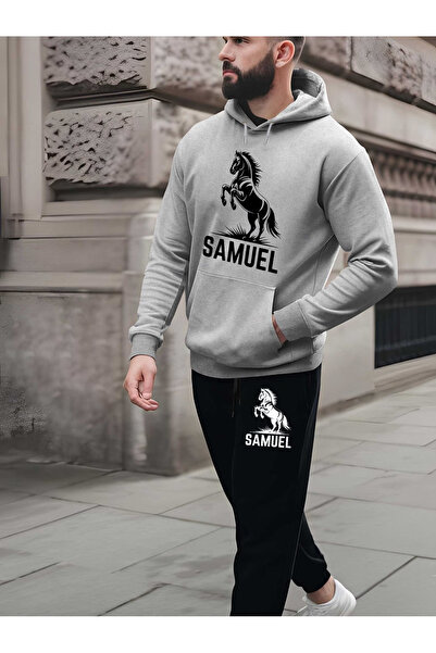 ibibik moda Sweatshirt Sweatpants Jogger Samual Printed Tracksuit Set Hooded