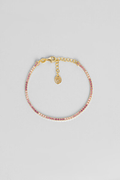 So CHIC... Gökkuşağı Dansı 18 Ayar Sarı Altın Kaplama 19 Cm Su Yolu Bileklik