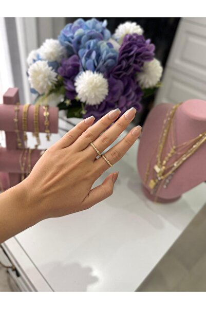 LENVİE 14k kaplama ince burgu yüzük