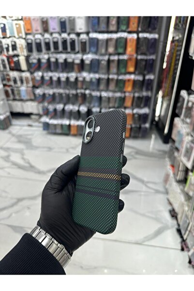 Bilişim Aksesuar iPhone 17 Karbon Magsafe Kılıf - Haki