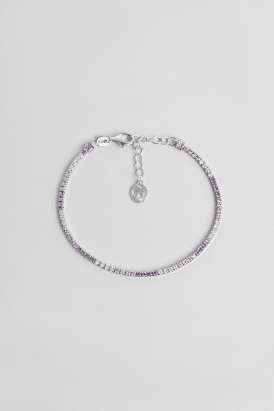 So CHIC... Gökkuşağı Dansı 18 Ayar Beyaz Altın Kaplama 19 Cm Su Yolu Bileklik