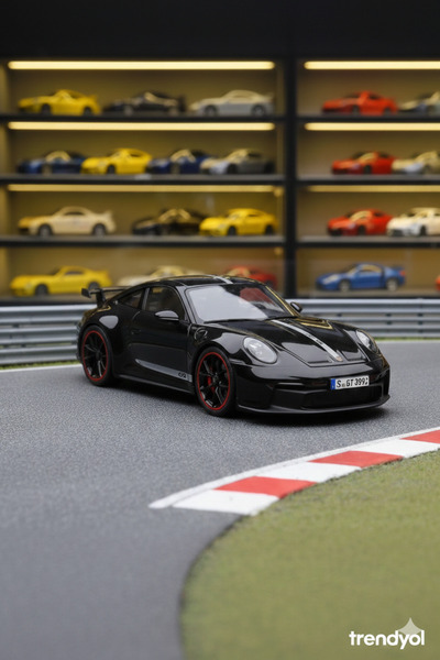Maisto Porsche 911 GT3 1-18 Ölçek Siyah Büyük Boy Diecast Model Araba - Açılı...