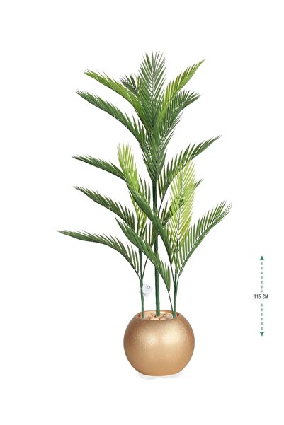 GOTA-X Artificial Areca palm tree (3 branches) in a round plastic pot, 115 cm...