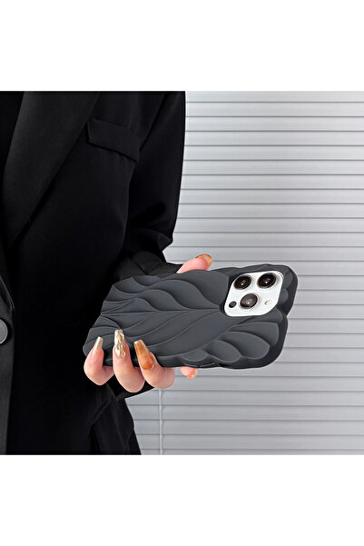 Olinza Shop iPhone Xr Compatible Wave Soft Black Color Case