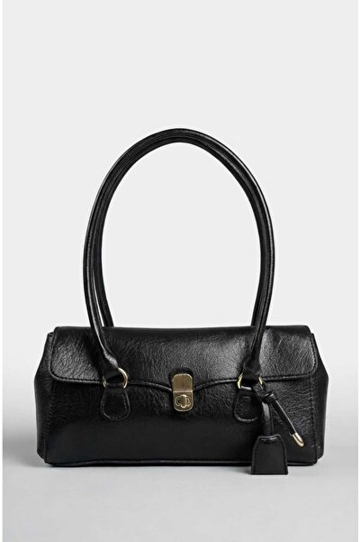 EG BAGS Pera Vintage Omuz Çantası Siyah