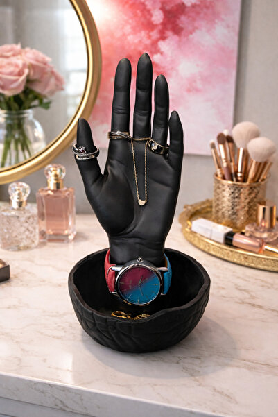 Vescarri حامل مجوهرات ووعاء مزخرف بتصميم يدوي - منظم مجوهرات أنيق