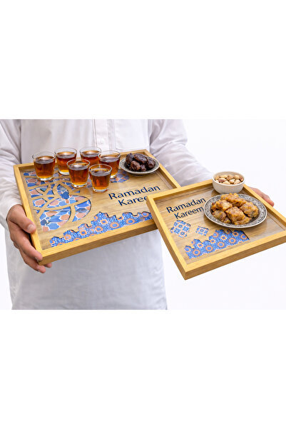LUXURIOUS TRAY Elegant wooden tray set with a glass base – a taste that will ...