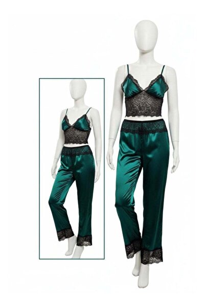 Lamis Nawar Elegant Teal/Dusty Blue 2-Piece Set (Cami Top & Long Pants)