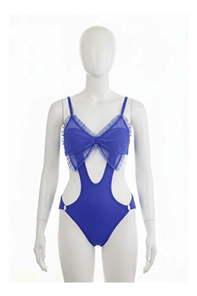 Generic Women’s Sheer Cut-Out Lingerie – Ruffled Mesh Bodysuit