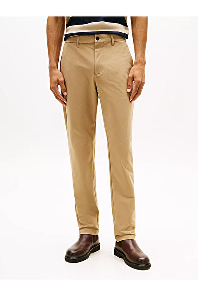 Tommy Hilfiger Men's Regular Fit Flexible Fabric Straight Leg Beige Trousers ...