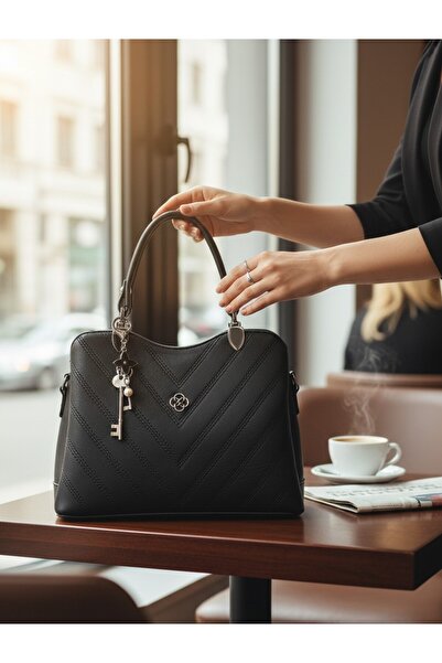 pololiza Geantă Raven din piele/geantă de mână și de umăr pentru femei/cu 3 c...