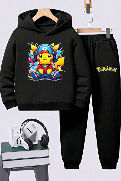 SVART WEAR Pokemon cu imprimeu Set de tricou hanorace premium pentru copii, s...