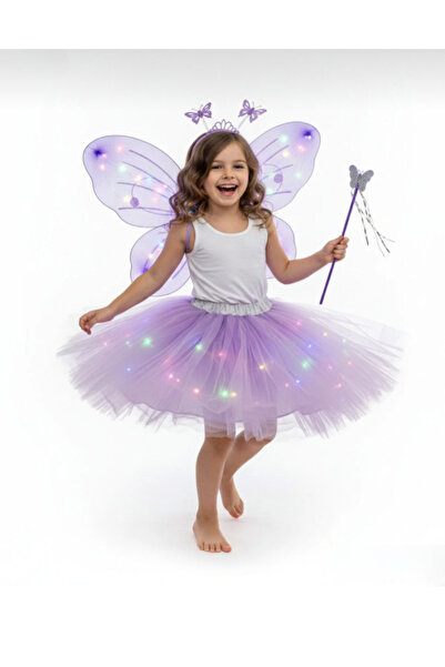 cugy parti malzemeleri LED Işıklı Kelebek Kanat Peri Kostüm Seti | Kız Çocuk ...