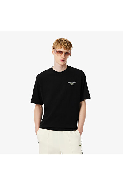 Lacoste Heavy Fit Printed Erkek Siyah T-Shirt