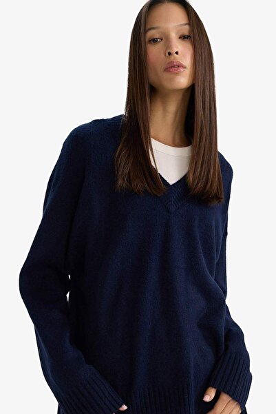 DeFacto oversized Φαρδύ πουλόβερ με λαιμόκοψη σε σχήμα V G2141AX26SP