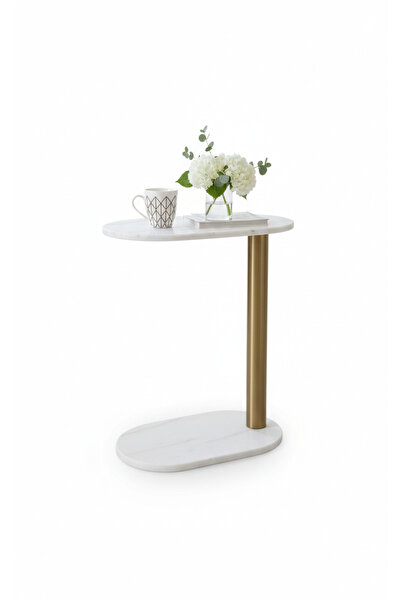 Generic Premium White Marble Service Table