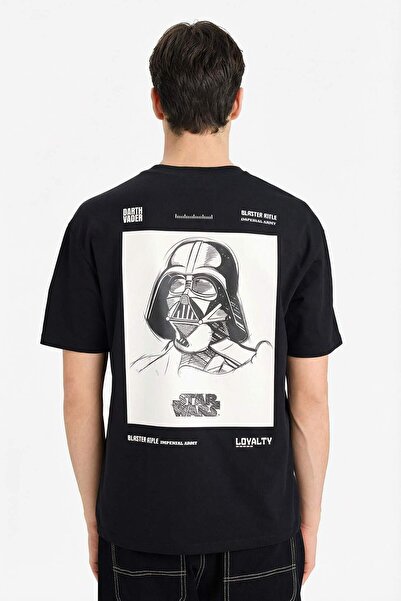 DeFacto Star Wars Boxy Fit Crew Neck Back Printed Short Sleeve T-Shirt F8140A...