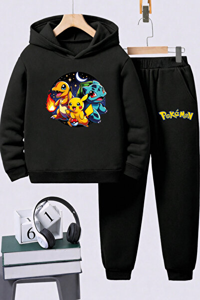 SVART WEAR Pokemon cu imprimeu Set de tricou hanorace premium pentru copii, s...