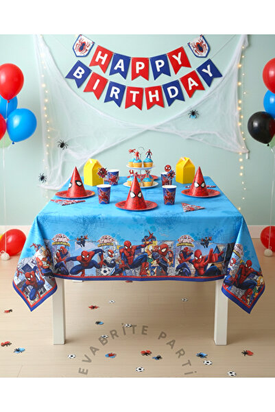 Evabrite Spider-Man Themed Birthday Plastic Tablecloth – 120X180 cm